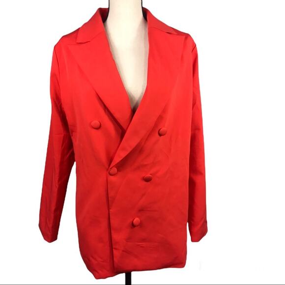 NASTY GAL We're In Business Oversized Blazer Orange Size 6 - Picture 1 of 12